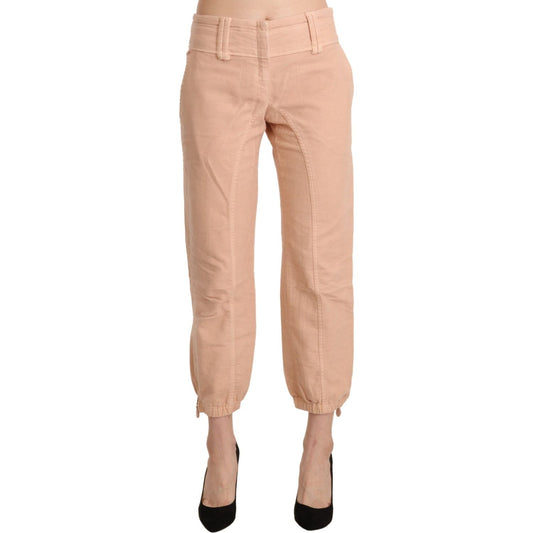 Ermanno Scervino Chic Beige Cropped Cotton Pants Jeans & Pants Ermanno Scervino Tan