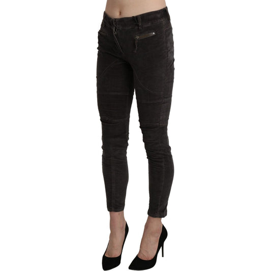 Ermanno Scervino Chic Brown Capri Cropped Pants Ermanno Scervino Black