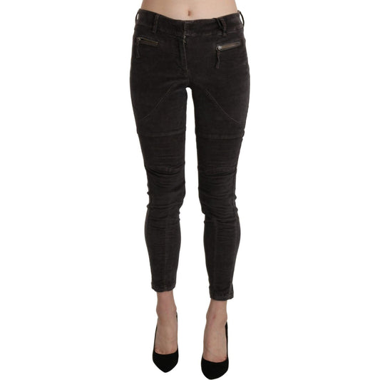 Ermanno Scervino Chic Brown Capri Cropped Pants Ermanno Scervino Black