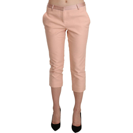 Ermanno Scervino Chic Pink Skinny Capri Pants Ermanno Scervino Rosy Brown
