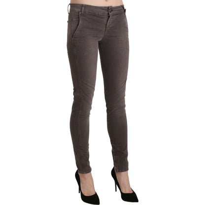 Ermanno Scervino Brown Low Waist Skinny Slim Trouser Cotton Jeans