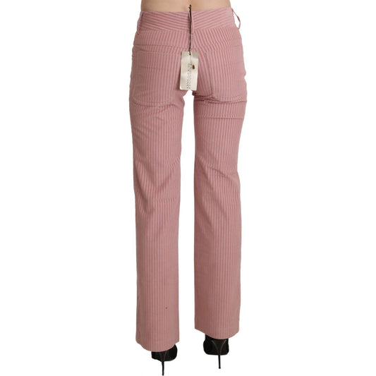 Ermanno Scervino Chic Pink Mid Waist Straight Trousers Ermanno Scervino Rosy Brown