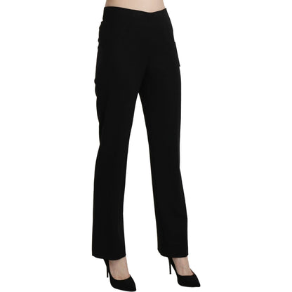 BENCIVENGA Black High Waist Straight Formal Dress Trouser Jeans & Pants