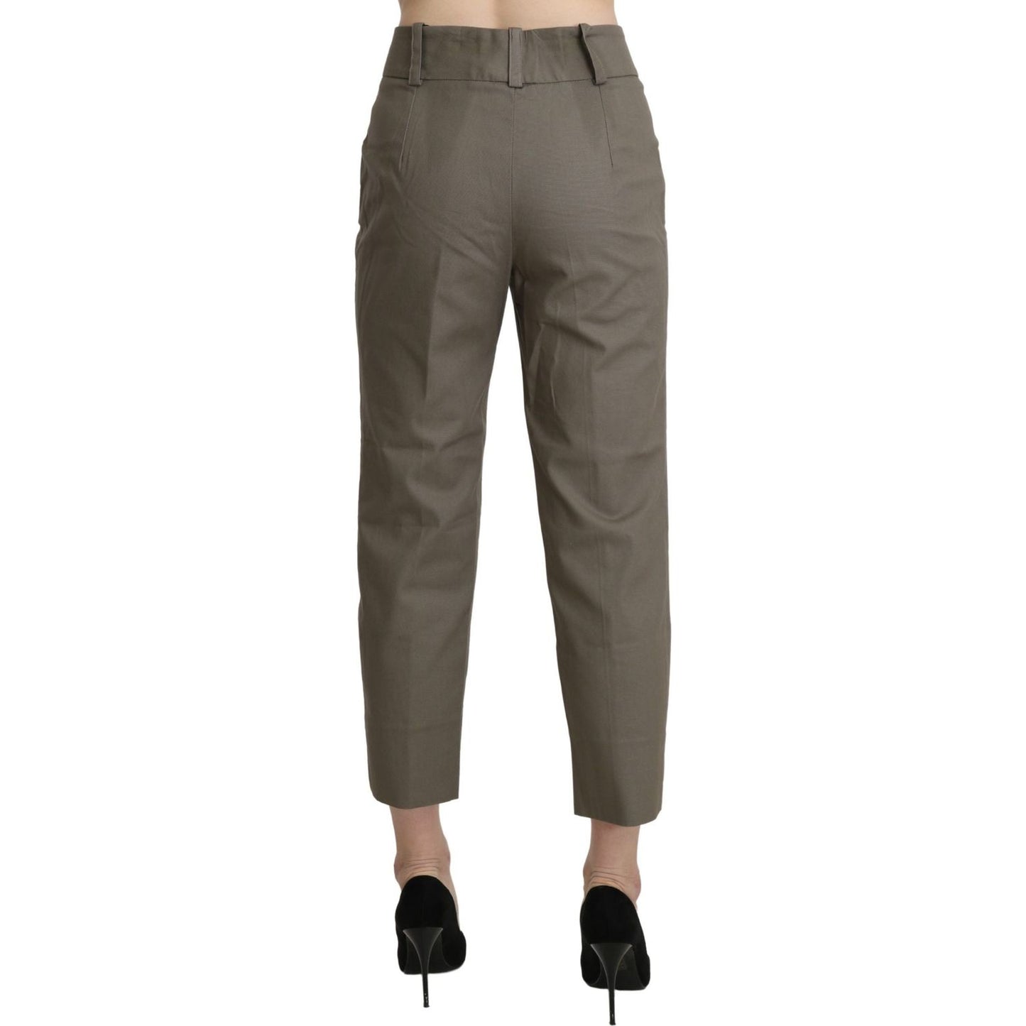 BENCIVENGA Gray High Waist Cropped Dress Trouser Pants