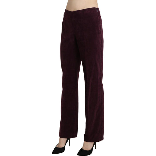 BENCIVENGA Elegant High Waist Straight Purple Pants BENCIVENGA Black