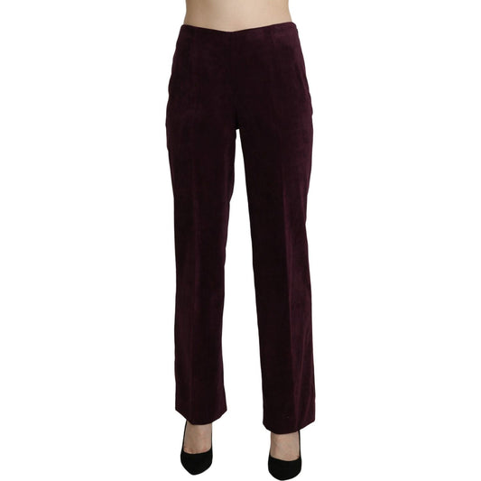 BENCIVENGA Elegant High Waist Straight Purple Pants BENCIVENGA Black