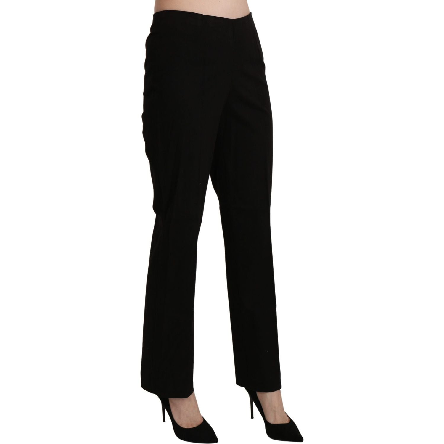 BENCIVENGA Black High Waist Straight Dress Trouser Pant