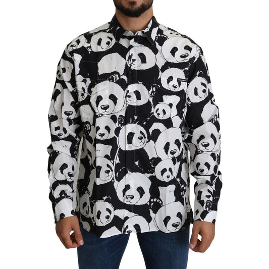 Dolce & Gabbana Black Panda Mens Casual 100% Cotton Shirt TSH5189-37