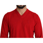 Billionaire Italian Couture Iconic Embroidered Red Wool Sweater Billionaire Italian Couture Firebrick