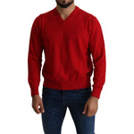 Billionaire Italian Couture Iconic Embroidered Red Wool Sweater Billionaire Italian Couture Dark Red