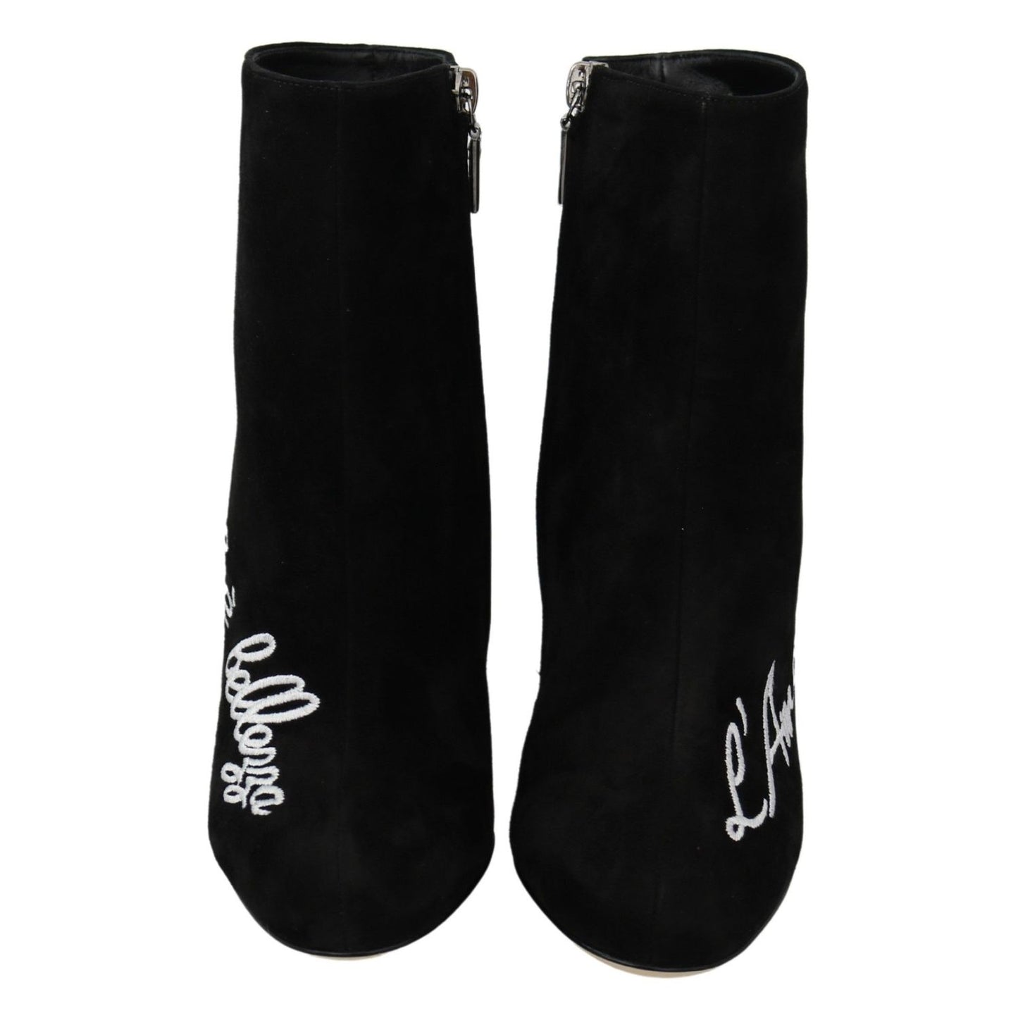 Dolce & Gabbana Black Suede L'Amore E'Bellezza Boots Shoes