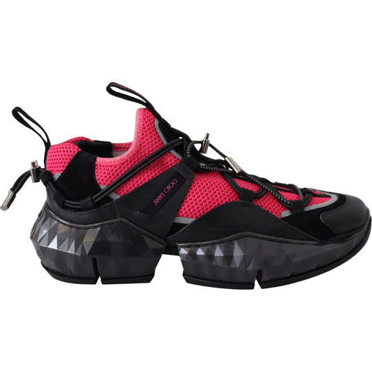 Jimmy Choo Electric Elegance Leather Mesh Sneakers Jimmy Choo Black