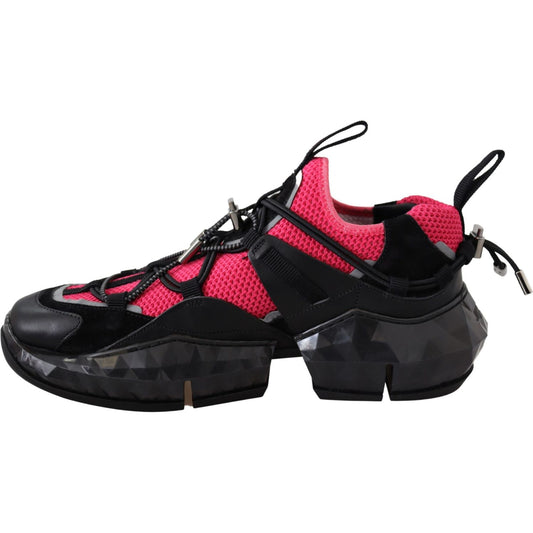 Jimmy Choo Electric Elegance Leather Mesh Sneakers Jimmy Choo Black