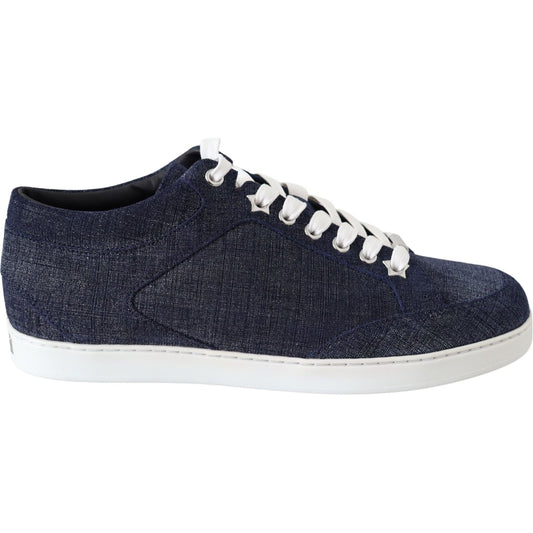 Jimmy Choo Chic Slip-On Blue Denim Suede Sneakers Jimmy Choo Light Gray
