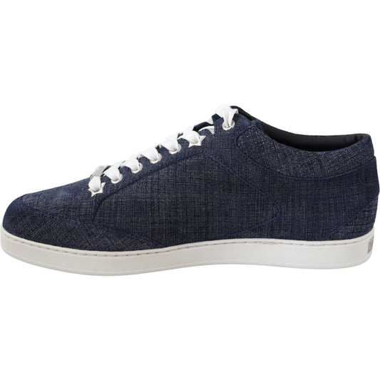 Jimmy Choo Chic Slip-On Blue Denim Suede Sneakers Jimmy Choo Light Gray