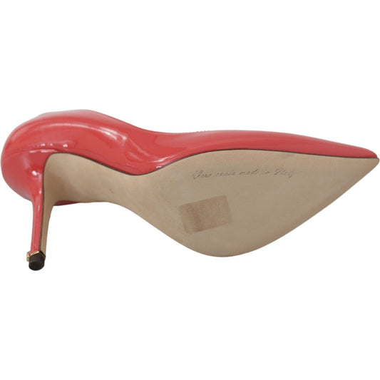 Dolce & Gabbana Elegant Dark Pink Patent Leather Pumps Dolce & Gabbana Rosy Brown
