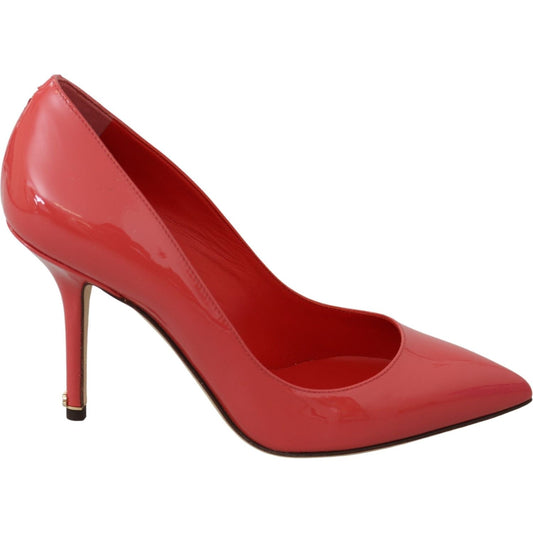 Dolce & Gabbana Elegant Dark Pink Patent Leather Pumps Dolce & Gabbana Brown