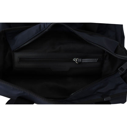 Versace Elegant Blue Nylon Tote Bag