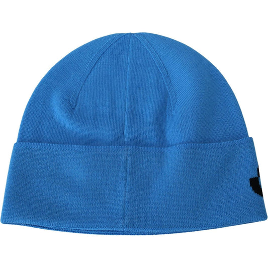 Givenchy Chic Woolen Beanie with Signature Black Logo Beanie Hat Givenchy Steel Blue