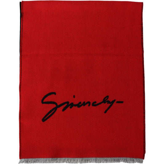Givenchy Elegant Red Wool Blend Unisex Scarf Wool Wrap Shawl Scarf Givenchy Dark Red