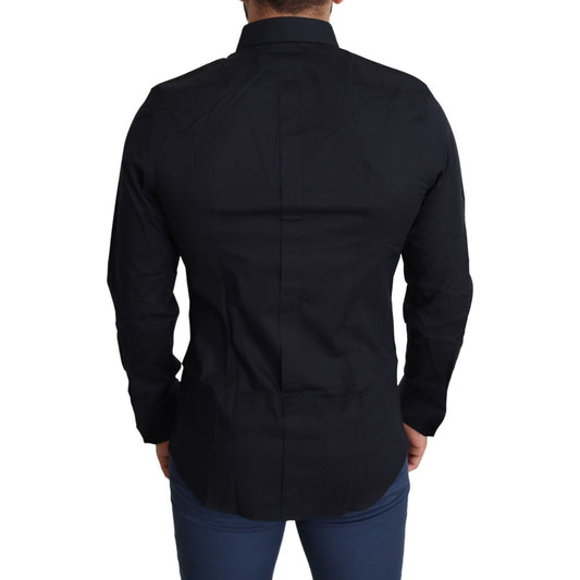 Dolce & Gabbana Blue Cotton Formal GOLD Dress Shirt TSH5478-38