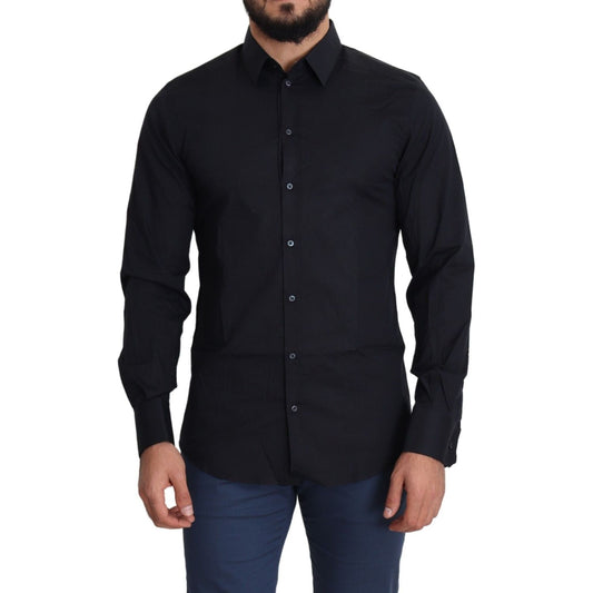 Dolce & Gabbana Blue Cotton Formal GOLD Dress Shirt TSH5478-38