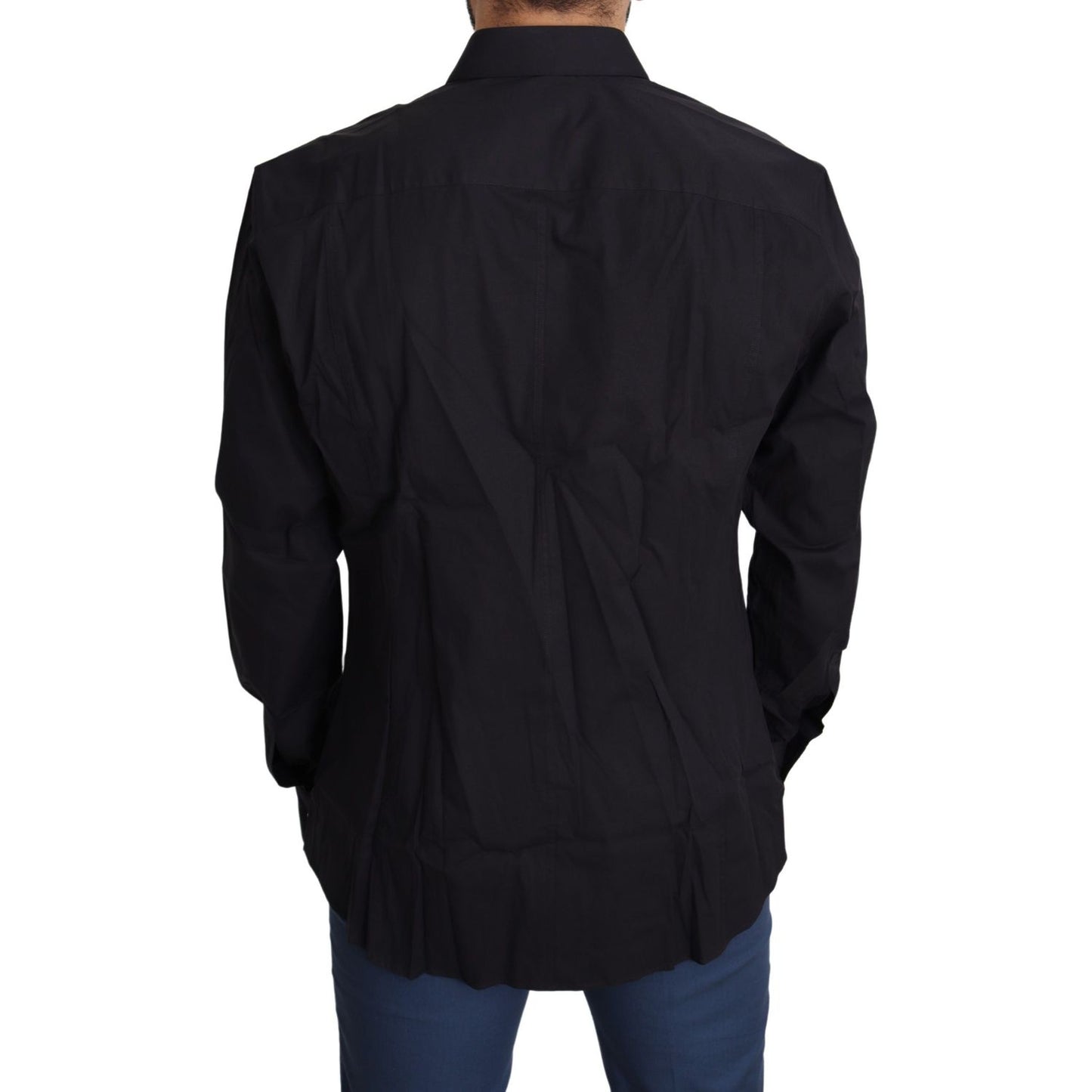 Dolce & Gabbana Black Cotton Stretch Dress SICILIA Shirt TSH5479-38