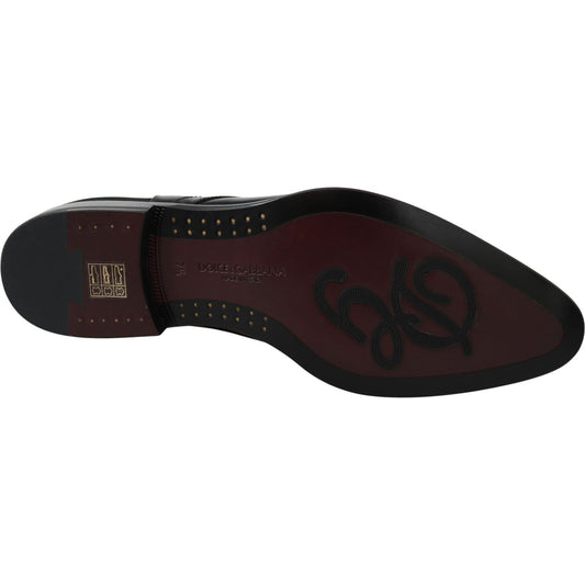 Dolce & Gabbana Elegant Black Leather Derby Shoes Dolce & Gabbana Black
