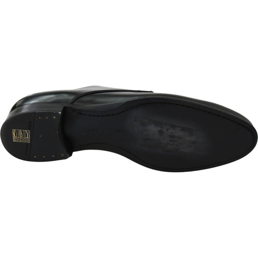 Dolce & Gabbana Elegant Black Leather Derby Shoes Dolce & Gabbana Black