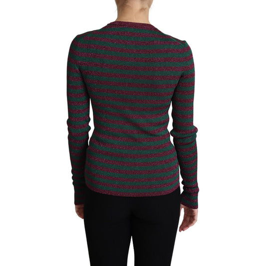 Dolce & Gabbana Elegant Maroon Crewneck Sweater Dolce & Gabbana Black