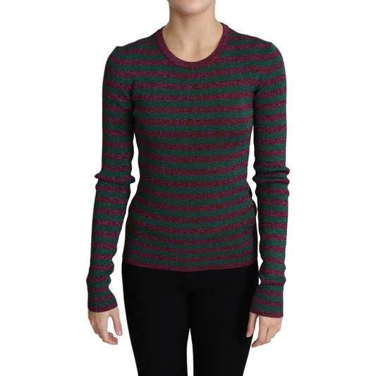 Dolce & Gabbana Elegant Maroon Crewneck Sweater Dolce & Gabbana Black