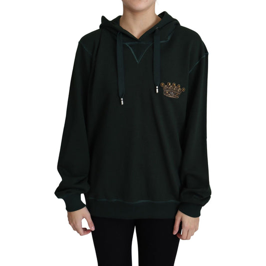 Dolce & Gabbana Dark Green Crown Embroidery Hoodie