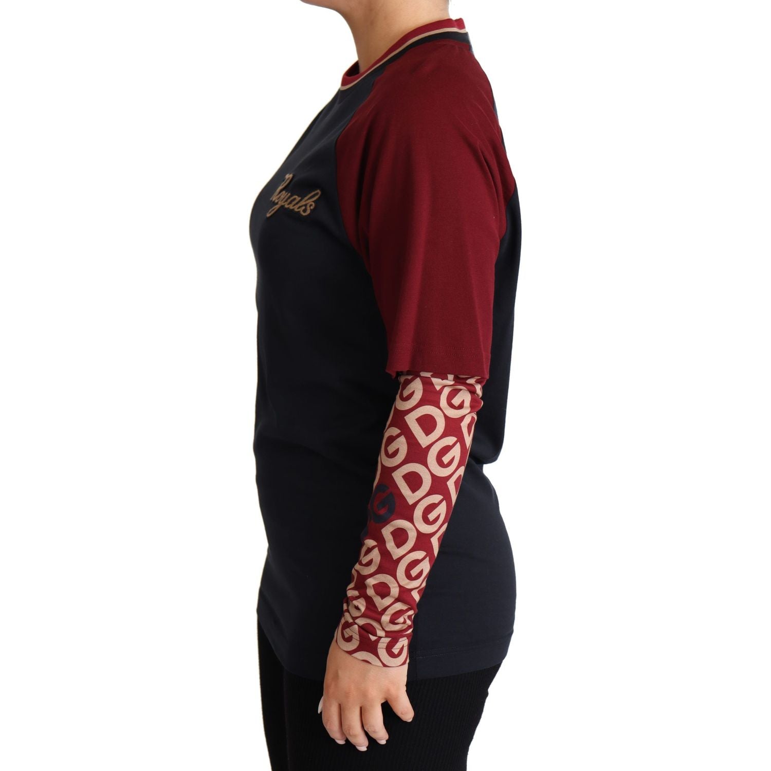 多色 Royals 棉质圆领毛衣