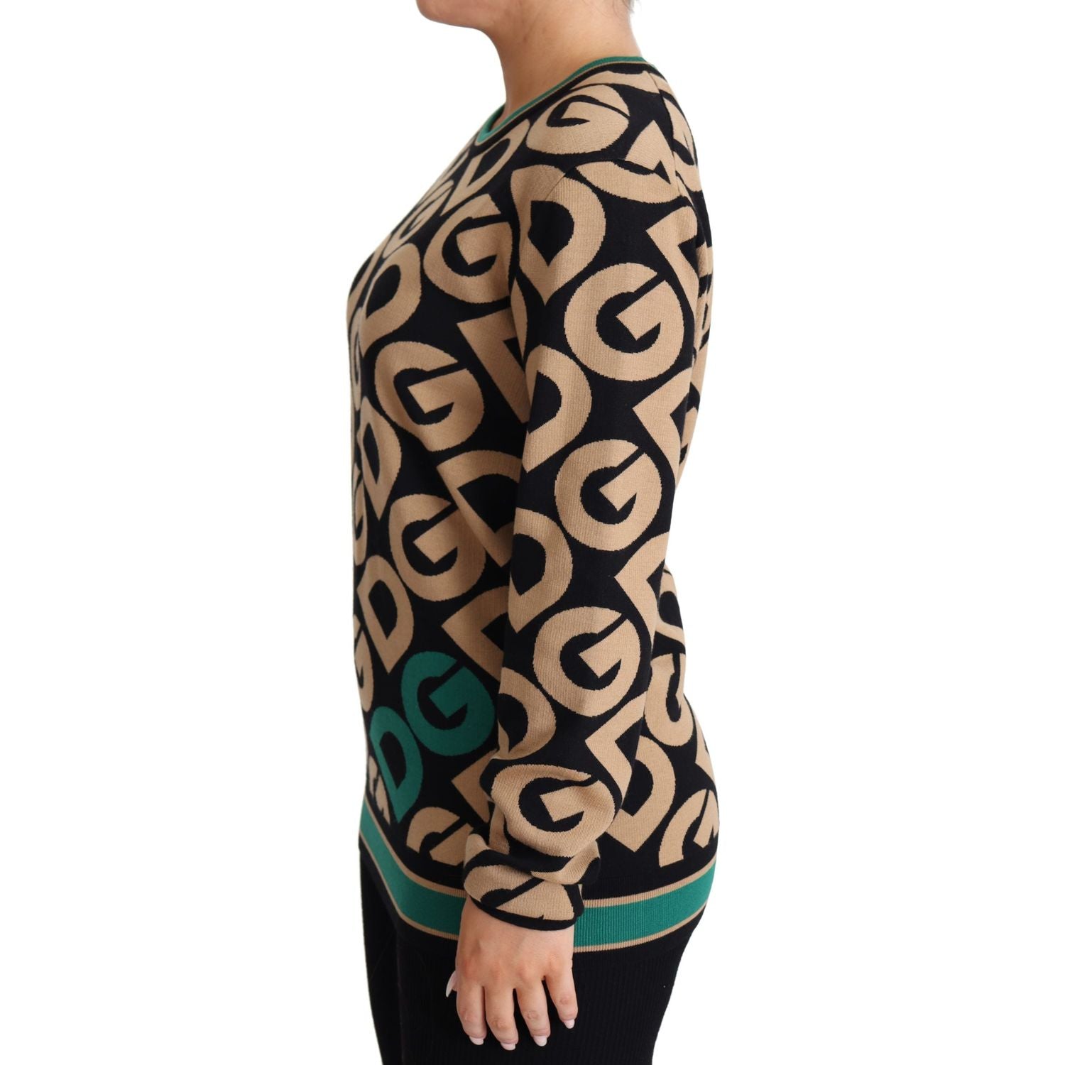 优雅多色羊毛混纺毛衣