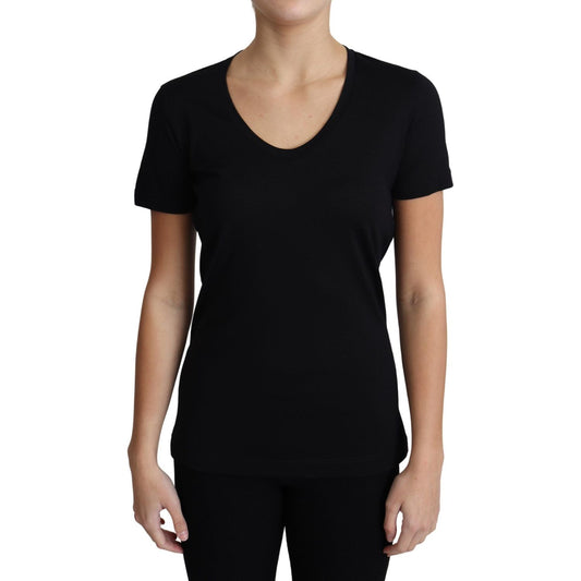 Dolce & Gabbana Black Wool Round Neck Short Sleeves T-shirt TSH5716-40