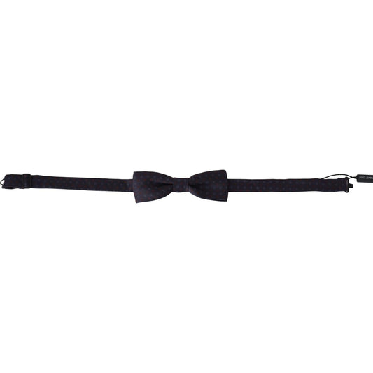 Dolce & Gabbana Stunning Gray Patterned Silk Bow Tie Bow Tie Dolce & Gabbana Dark Slate Gray
