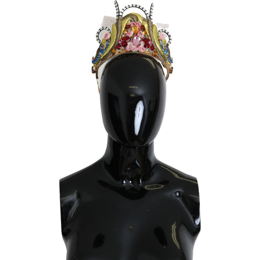 Dolce & Gabbana Stunning Crystal Diadem Tiara - Gold Multicolor Diadem Dolce & Gabbana Black
