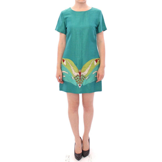 Lanre Da Silva Ajayi Elegant Embroidered Green Mini Dress Lanre Da Silva Ajayi Cadet Blue