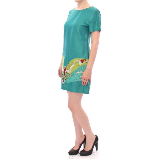 Lanre Da Silva Ajayi Elegant Embroidered Green Mini Dress Lanre Da Silva Ajayi Cadet Blue