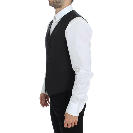 Dolce & Gabbana Elegant Gray Wool Blend Dress Vest Dolce & Gabbana Dark Slate Gray
