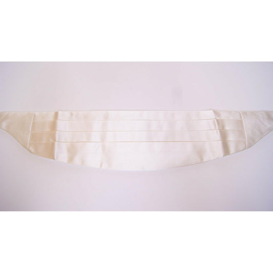 Dolce & Gabbana Elegant White Silk Cummerbund Dolce & Gabbana Light Gray