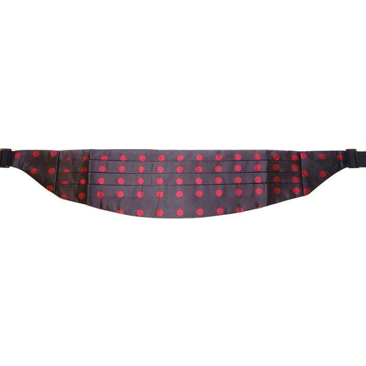 Dolce & Gabbana Exquisite Black Silk Cummerbund with Red Polka Dots Dolce & Gabbana Dark Slate Gray
