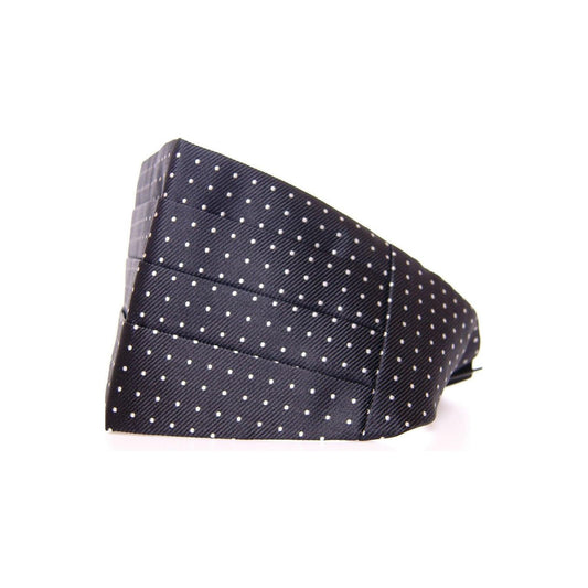 Dolce & Gabbana Elegant Black Silk Polka Dot Cummerbund Dolce & Gabbana Dark Slate Gray
