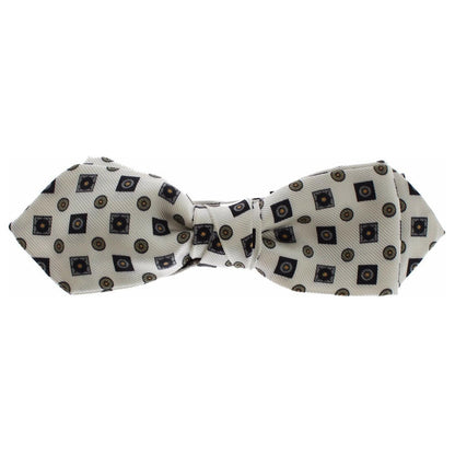 Dolce & Gabbana White Silk Bowtie Leather Men Belt Gift Box