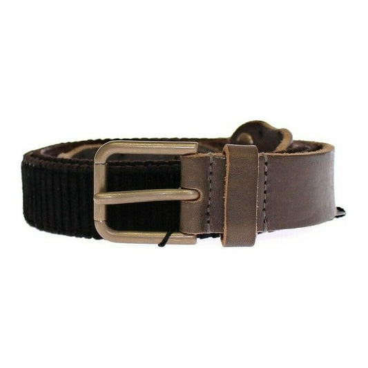 Dolce & Gabbana Elegant Leather-Cotton Fusion Men's Belt Belt Dolce & Gabbana Dark Slate Gray