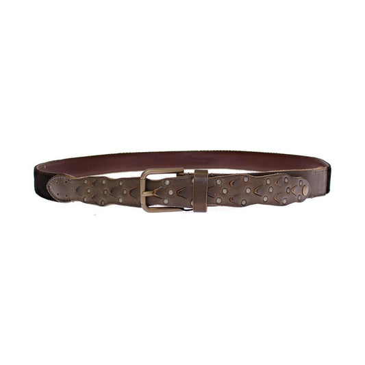 Dolce & Gabbana Elegant Leather-Cotton Fusion Men's Belt Belt Dolce & Gabbana Dark Slate Gray
