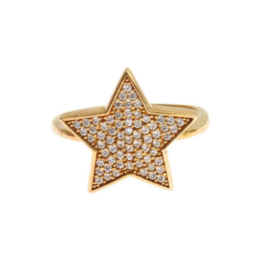 Nialaya Elegant Gold-Plated Sterling Silver Ring with CZ Crystals Ring Nialaya Tan