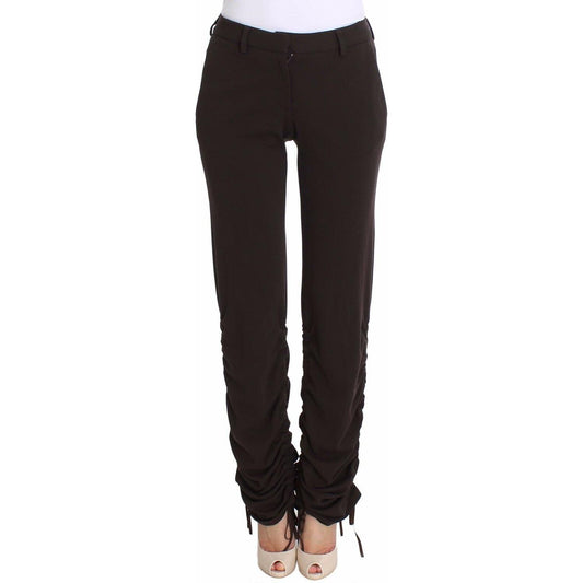 Ermanno Scervino Chic Brown Casual Trousers for Sophisticated Style Ermanno Scervino Black