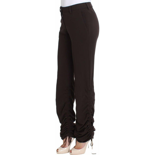 Ermanno Scervino Chic Brown Casual Trousers for Sophisticated Style Ermanno Scervino Black