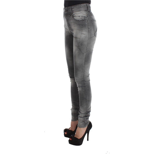 John Galliano Chic Gray Slim Fit Designer Jeans John Galliano Dim Gray
